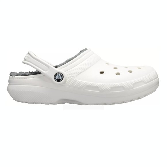 Crocs Classic Lined Clogs White / Grey Womens 9 / Mens 7 - Picture 6 of 6